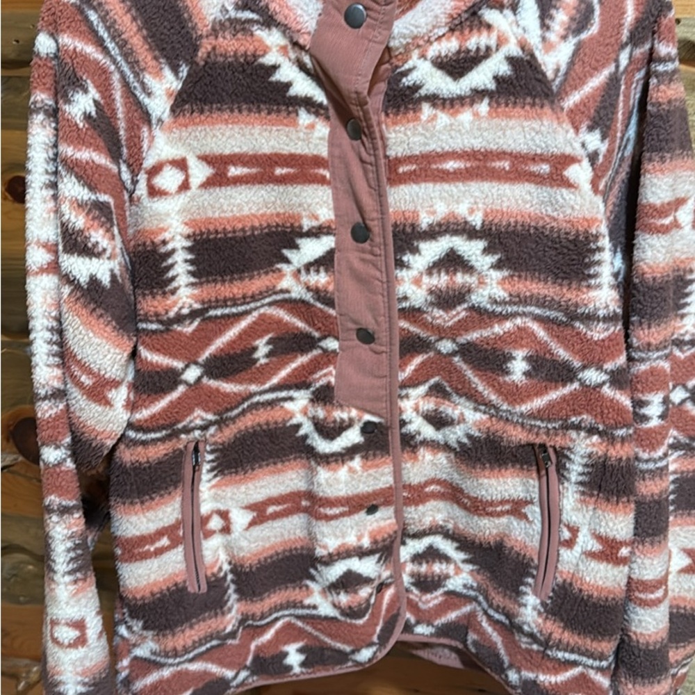 Cozy Aztec Patterned Sweater - Pink and Brown